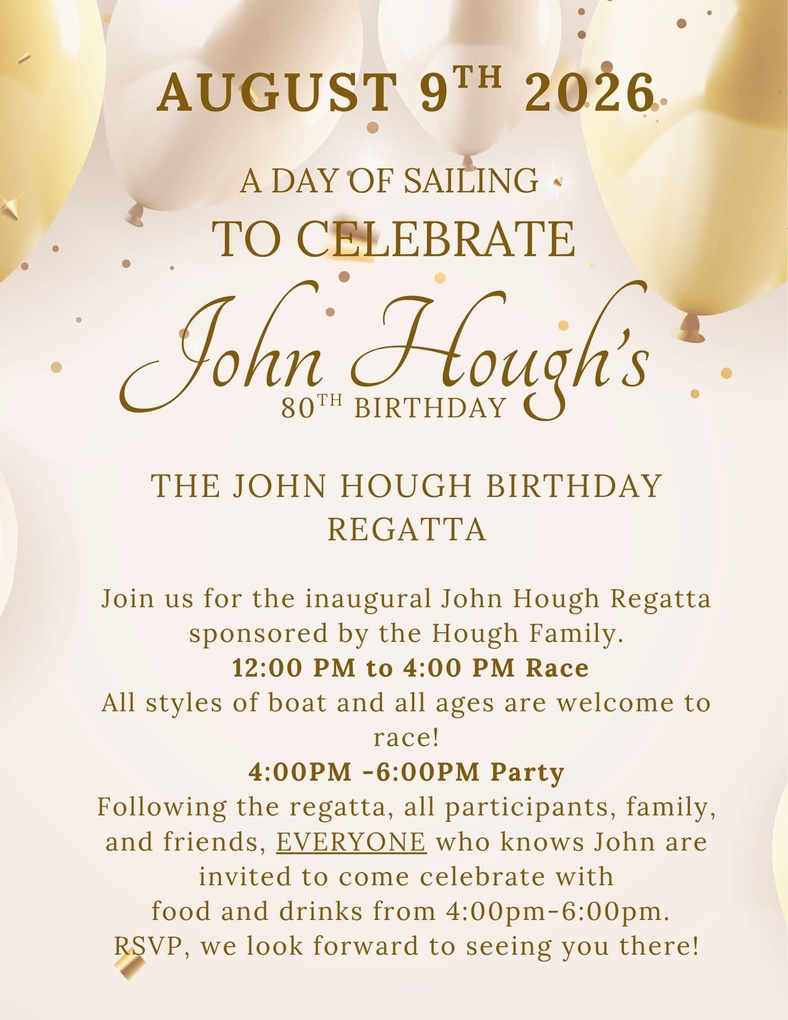 The John Hough Birthday Regatta event image