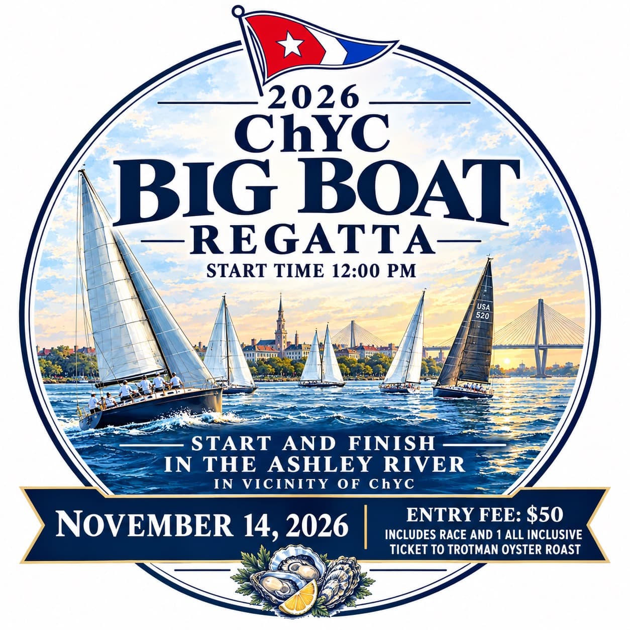 2026 ChYC Big Boat Regatta and Trotman Oyster Roast logo